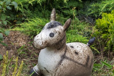 Kavram. Kavramsal görüntü: terk edilmiş oyuncak. Gereksiz şeyler; Sona erdi mutlu çocukluk. Eski bir çocuk oyuncak at, eşek acele için çim var. Aşk, ayrılık, ölüm ve ihanet arka plan