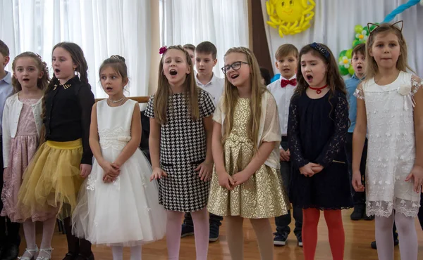 Odessa Ukraine Mars 2018 Les Enfants Produisent Lors Concert École — Photo