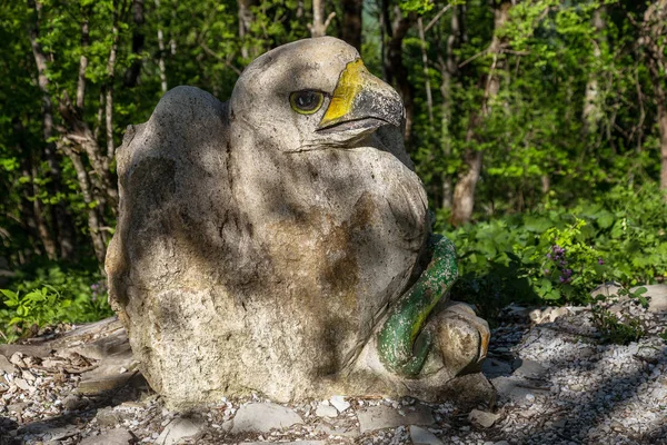 Tajemnicze Starożytne Kamienne Posągi Bożków Górnej Części Zakresu Markot Gelenzhik — Zdjęcie stockowe