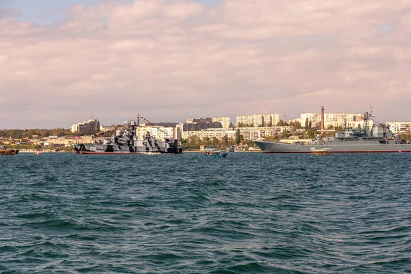 Maggio 2015 Marine Parade Warships Russian Black Sea Fleet Giorno — Foto Stock
