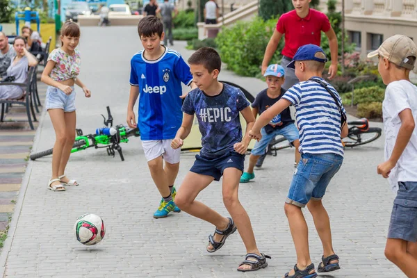 Odessa Ucraina 2018 Calcio Bambini Giocatori Calcio Bambini Bambini Con — Foto Stock