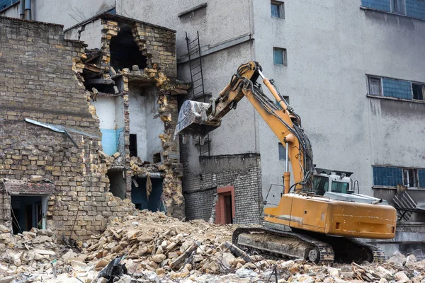 Een Verlaten Huis Stort Een Arme Buurt Het Huis Wordt — Stockfoto