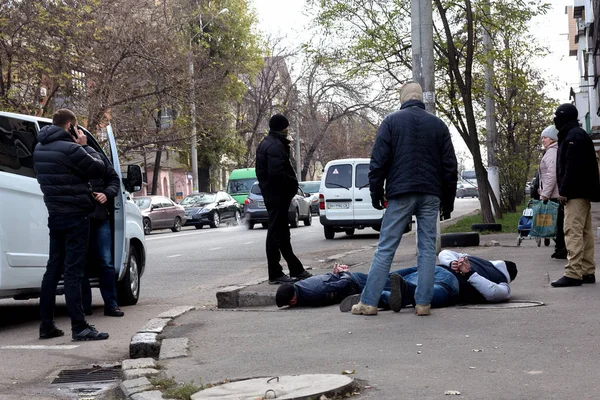 Odessa Ukraine Novembro 2017 Grupo Especial Policiais Ação Para Prender — Fotografia de Stock