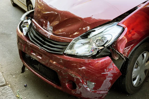 Odessa Ukraina Września 2017 Wypadku Samochodowym Autostradzie Wypadek Ulicy Uszkodzone — Zdjęcie stockowe