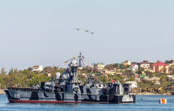 Mayo 2015 Marine Parade Warships Russian Black Sea Fleet Día — Foto de Stock