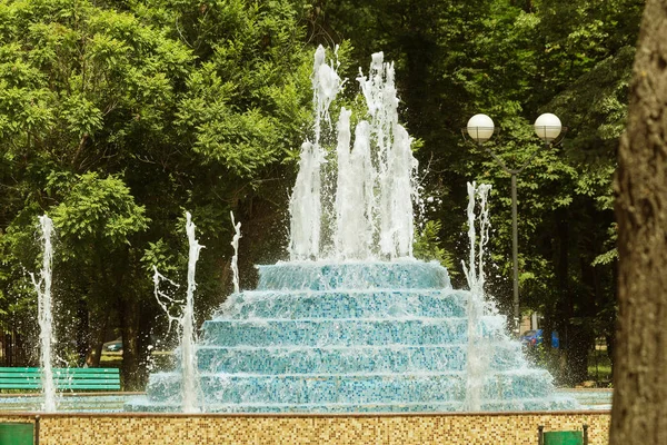 City Fountain Fountain City Park Hot Summer Day Stream Water — Stock Photo, Image