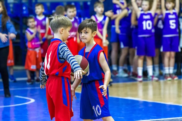 Odessa Ucrania Diciembre 2018 Niños Pequeños Juegan Baloncesto Participan Competiciones —  Fotos de Stock