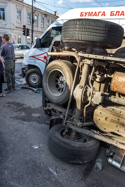 Odessa Ukraina Lipca 2016 Wypadek Awarii Ulicy Załogą Policji Samochód — Zdjęcie stockowe