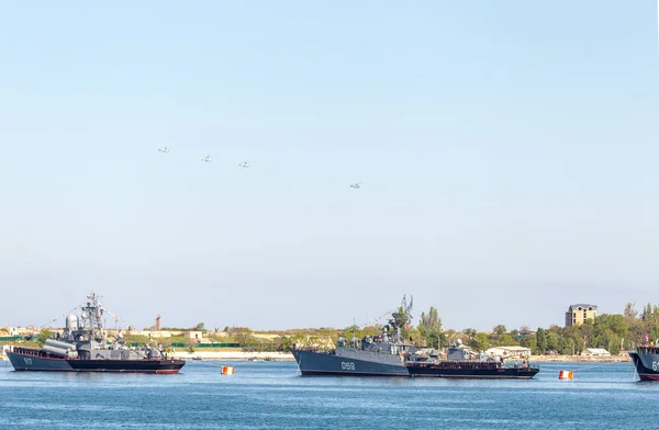 Mayo 2015 Marine Parade Warships Russian Black Sea Fleet Día — Foto de Stock
