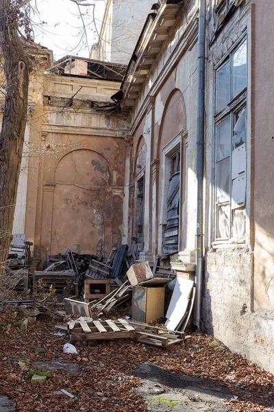 Mystical Interior Abandoned Mansion Soviet Period Ussr Old Abandoned Ruined — Stock Photo, Image