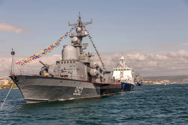 Maggio 2015 Marine Parade Warships Russian Black Sea Fleet Giorno — Foto Stock