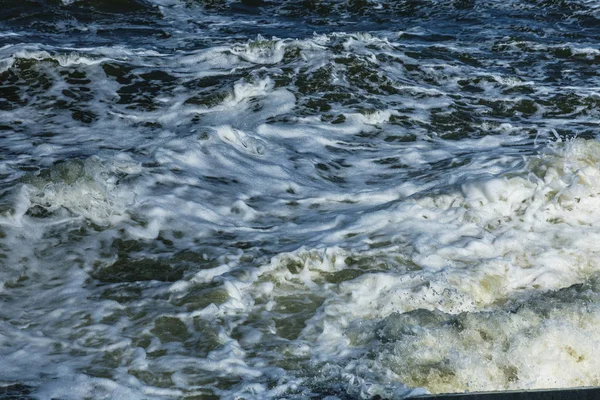 Mořské Vlny Během Bouře Těžké Hluboké Mořské Vlny Bílou Pěnou — Stock fotografie