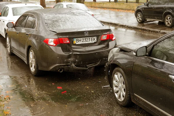 Odessa Ucrania Noviembre 2017 Coche Roto Como Resultado Accidente Tráfico —  Fotos de Stock