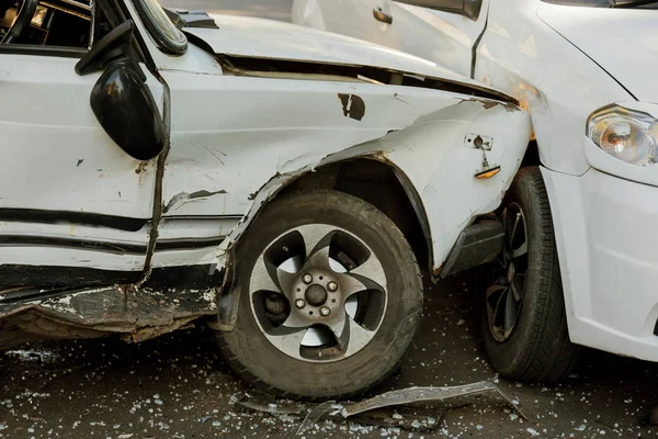 Odessa Oekraïne September 2017 Auto Ongeluk Snelweg Verkeersongeval Straat Beschadigde — Stockfoto