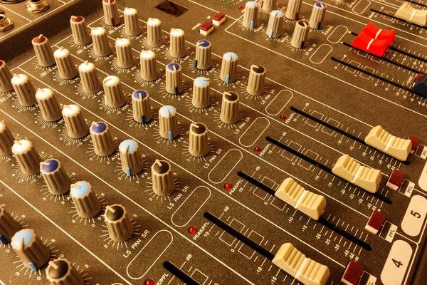 Controlador Música Som Misturador Elétrico Equipamento Áudio Estúdio Gravação Console — Fotografia de Stock