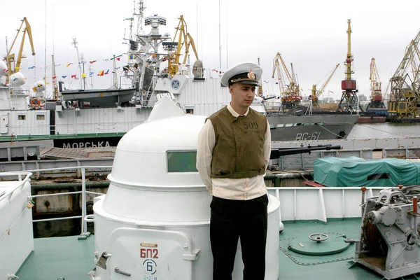 Odessa Ukraine Maio Fronteira Marítima Frota Ucraniana Navios Marinheiros Porto — Fotografia de Stock