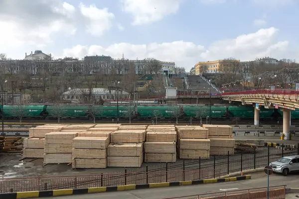 Odessa Ukraine February 2018 Freight Trains Waiting Line Loading Cargo — Stock Photo, Image