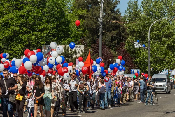 Novorossiysk Rusia Mayo 2018 Manifestación Del Primero Mayo Paz Job —  Fotos de Stock