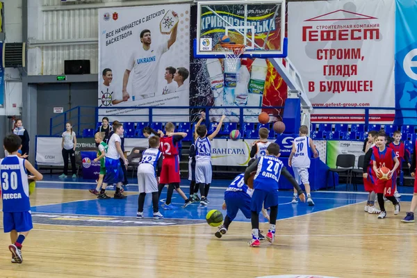 Odessa Ukraine Décembre 2018 Jeunes Enfants Jouent Basket Ball Participent — Photo
