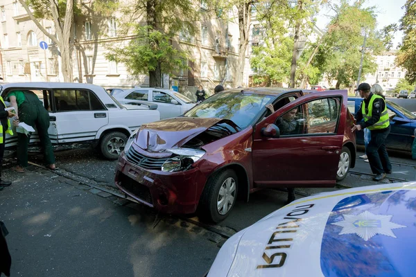 Odessa Ucrania Septiembre 2017 Accidente Automovilístico Carretera Accidente Tráfico Calle — Foto de Stock