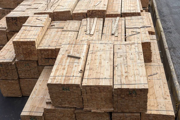 Odessa Ukraine Februar 2018 Das Stapeln Verpackte Holz Wartet Auf — Stockfoto