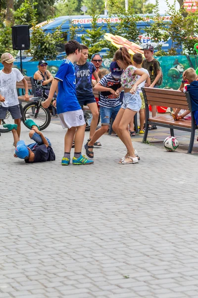 Odessa Ucraina 2018 Calcio Bambini Giocatori Calcio Bambini Bambini Con — Foto Stock