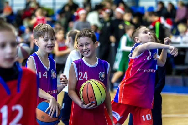 Odessa Ucrania Diciembre 2018 Niños Pequeños Juegan Baloncesto Participan Competiciones —  Fotos de Stock