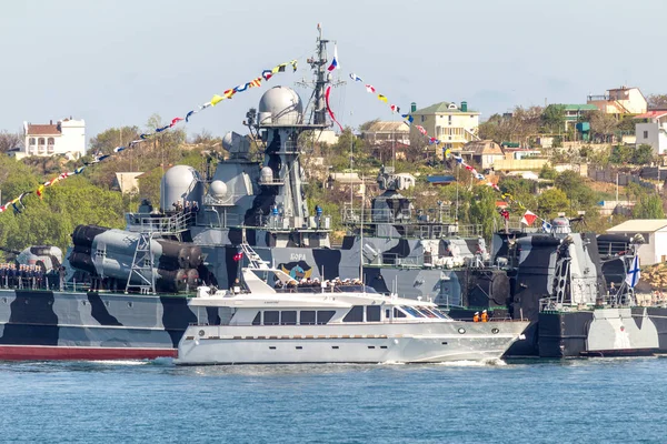 Mayo 2015 Marine Parade Warships Russian Black Sea Fleet Día — Foto de Stock