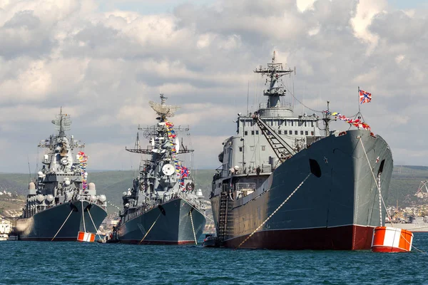 Maggio 2015 Marine Parade Warships Russian Black Sea Fleet Giorno — Foto Stock