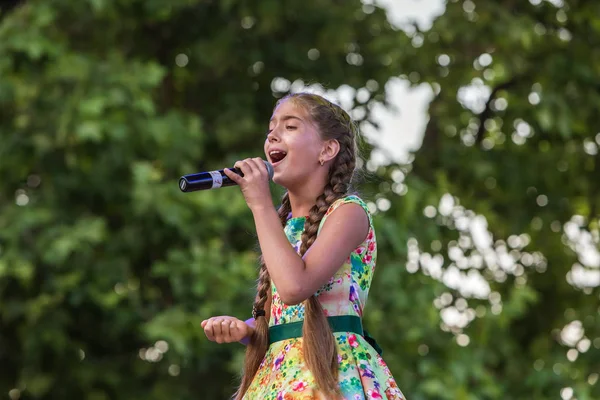 Odesa Ukraine July 2018 Children Perform Open Summer Theater Front — Stock Photo, Image