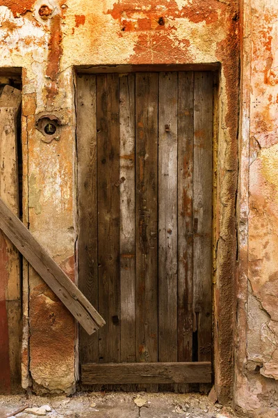 Old Wooden Door Poor Quarter Ancient Vintage Wooden Old Wall — Stock Photo, Image