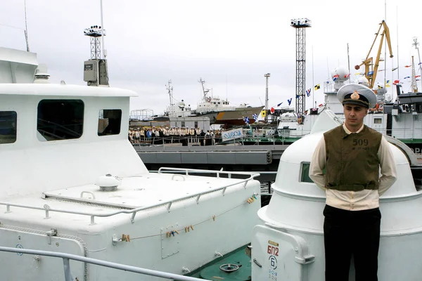 Odessa Ukrajna Május Tengeri Határ Ukrajna Flotta Hajók Hajósok Katonai — Stock Fotó