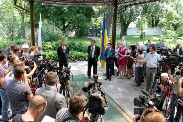 敖德萨 乌克兰 2011 俄罗斯联邦外交部长谢尔盖 拉夫罗夫进行正式访问乌克兰 2011 日在乌克兰敖德萨 — 图库照片