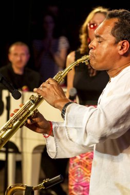 Odessa, Ukrayna-8 Haziran 2013: geleneksel uluslararası müzik Caz Festivali Jazzfest 