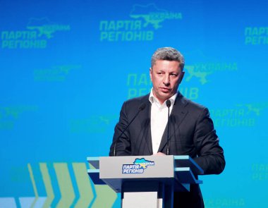 Kiev, Ukrayna - 29 Mart: Başkan adayı Yuri Boyko 2014 - seçimlerde. Kongresi'nde Bölgeler Partisi - 29 Mart 2014 Kiev, Ukrayna