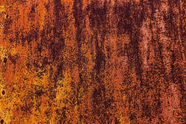 Paslı metal doku, paslı metal arka plan tasarımı için metin için kopya yer ile görüntü. Islak atmosferik etkilerden paslı metal korumasız. Paslı metal doku arka plan