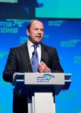 Kiev, Ukrayna - 29 Mart: Başkan adayı Sergey Tigipko 2014 - seçimlerde. Kongresi'nde Bölgeler Partisi - 29 Mart 2014 Kiev, Ukrayna