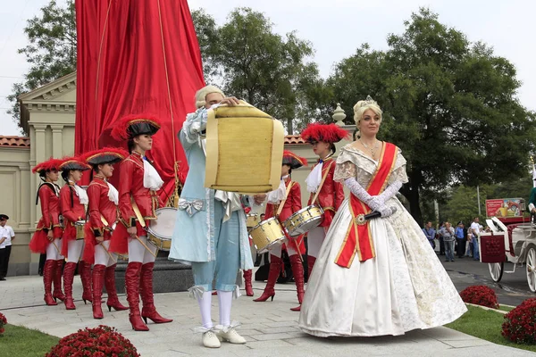 Oděsa Ukrajina Září Divadelní Show Časy Ruské Císařovny Kateřiny Během — Stock fotografie