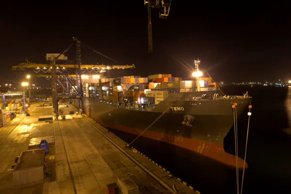 Odessa Novembre Déchargement Conteneurs Bord Navires Maritimes Dans Port Maritime — Photo