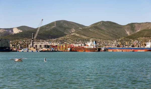 Novorossiysk Rússia Maio 2018 Novorossiysk Commercial Sea Port Period Economic — Fotografia de Stock