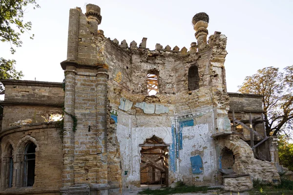 Mystical Interior Ruins Facade Abandoned Ruined Building Ancient Castle Mansion — Stock Photo, Image