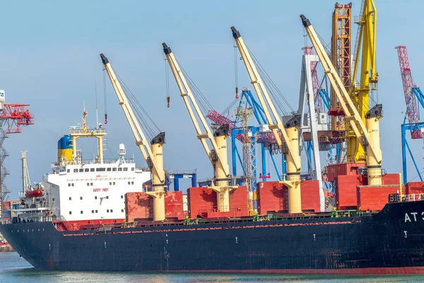 Odessa Ucrania Abril Buque Carga Marítima Amarrado Puerto Odesa Carga — Foto de Stock