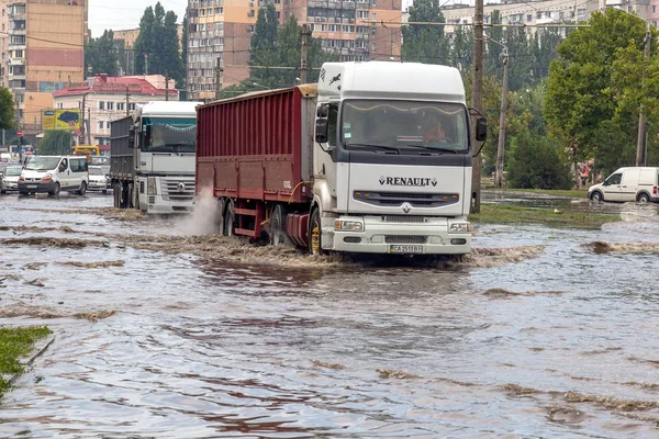 Odessa Ukraine July 2014 Result Heavy Rainfall Disaster Flooded Streets — Stock Photo, Image