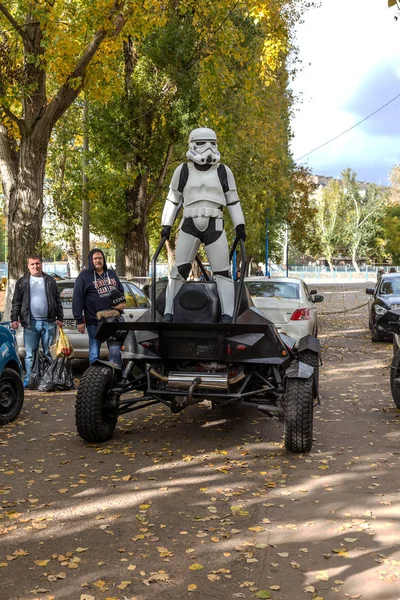 Odessa Ukraina Października 2015 Darth Vader Szturmowców Tylko Komunikować Się — Zdjęcie stockowe