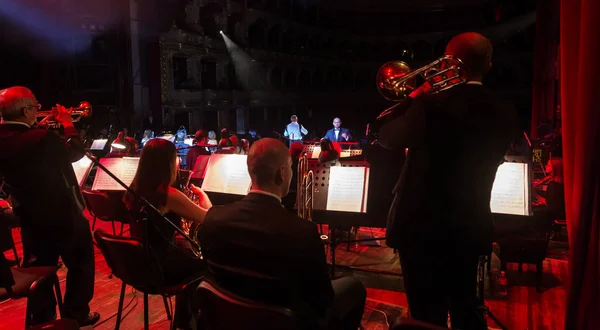 Odessa Ucrania Agosto 2018 Espectáculo Musical Orquesta Sinfónica Variedades Escenario — Foto de Stock