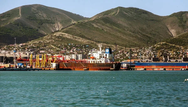 Novorossiysk Rússia Maio 2018 Novorossiysk Commercial Sea Port Period Economic — Fotografia de Stock