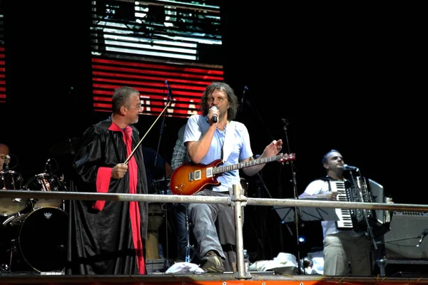 ODESSA, UKRAINE - July 12, 2013: Concert of Serbian musician and kinorezhisera EMIR Kusturica on the outdoor urban scene during the International Film Festival Golden Duke July 12, 2013 in Odessa, Ukraine.