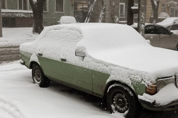 Odessa Ukraine January 2018 Strong Snowfall Cyclone City Streets Winter — Stock Photo, Image