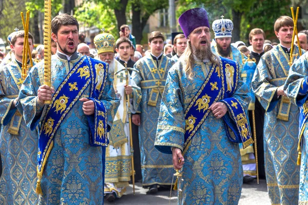 Odessa Ukraine April Procession Miraculous Icon Mother God Kasperovskaya Epitaph — Stock Photo, Image