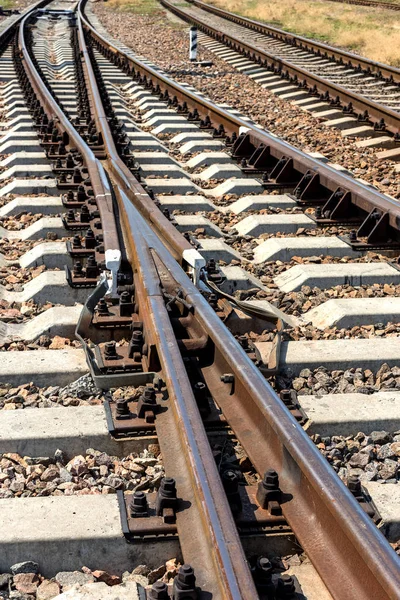 Railroad Tracks Tuin Van Het Station — Stockfoto